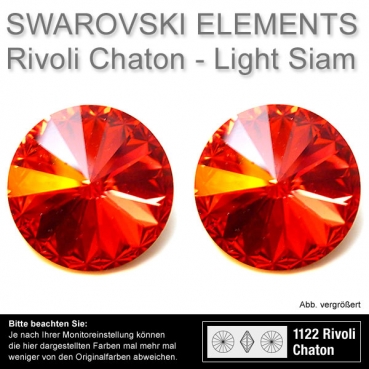 Swarovski® Kristalle Rivoli Chaton 1122, 14 mm Light Siam