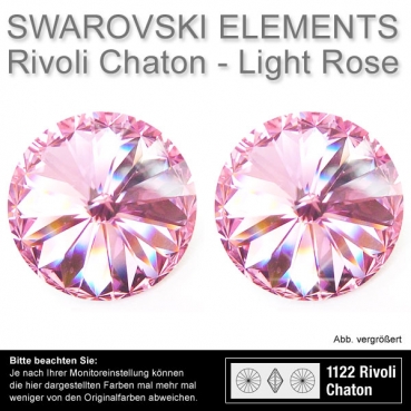 Swarovski® Kristalle Rivoli Chaton 1122, 12 mm Light Rose