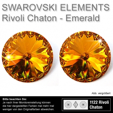 Swarovski® Kristalle Rivoli Chaton 1122, 12 mm Topaz