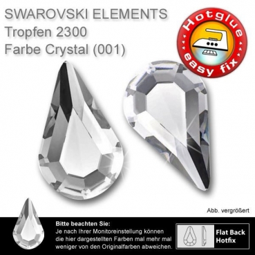 Swarovski® Kristalle Hotfix 2300 Tropfen, 8x4,8mm, Crystal