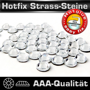 Hotfix Strass-Steine, SS10, Kristall, in AAA-Qualität