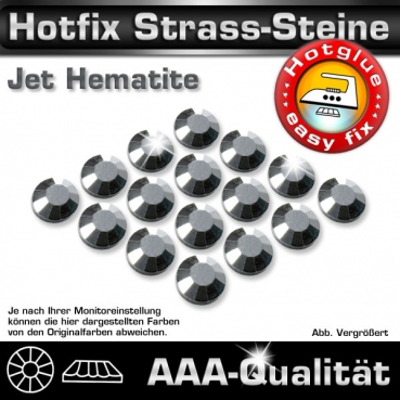Hotfix Strass Steine, SS20, Silbergrau Metallic (Hematite), in AAA-Qualität