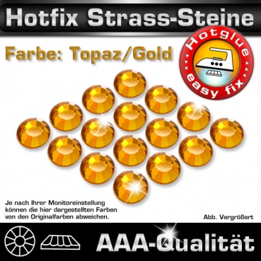 Hotfix Strass-Steine, SS10, Topaz (Goldbraun), in AAA-Qualität