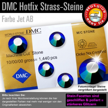 DMC Hotfix Strass-Steine SS20, Jet AB