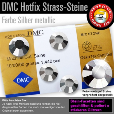 DMC Hotfix Strass-Steine SS20, Silber