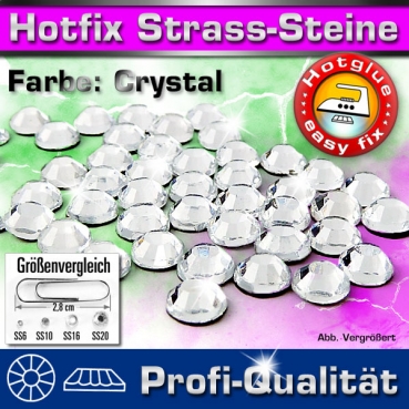 ShineStone 2cut Hotfix Strass-Steine SS6 Kristall - Profi-Qualität