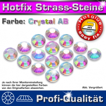 ShineStone 2cut Hotfix Strass-Steine SS6 Kristall AB - Profi-Qualität