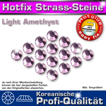 ShineStone 2cut Hotfix Strass-Steine SS6 Helles Amethyst - Profi-Qualität