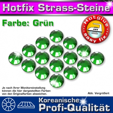 ShineStone 2cut Hotfix Strass-Steine SS6 Grün - Profi-Qualität