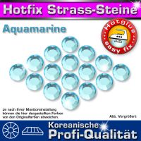 ShineStone 2cut Hotfix Strass-Steine SS10 Hellblau (Aquamarin) - Profi-Qualität