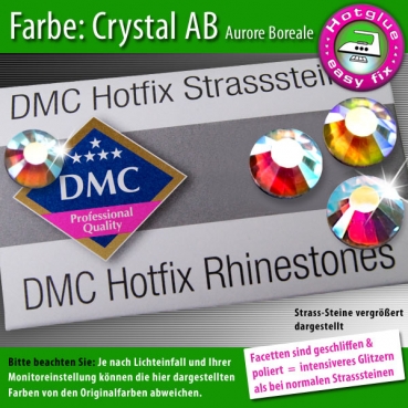 DMC Hotfix Strass-Steine SS40 Farbe Crystal AB (Aurore Boreale)