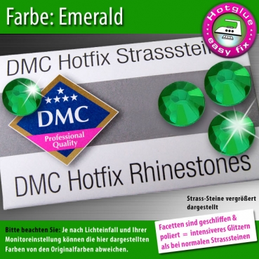 DMC Hotfix Strass-Steine SS16 Farbe Emerald (Smaragdgrün)