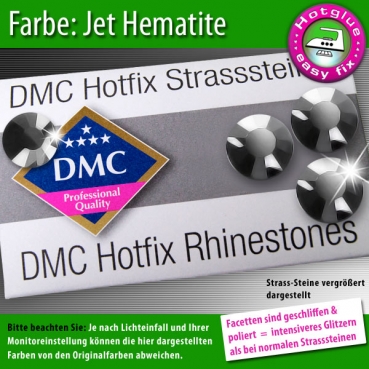 DMC Hotfix Strass-Steine SS10 Farbe Jet Hematite