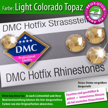 DMC Hotfix Strass-Steine SS16 Farbe Light Colorado Topaz (Hellbraun)