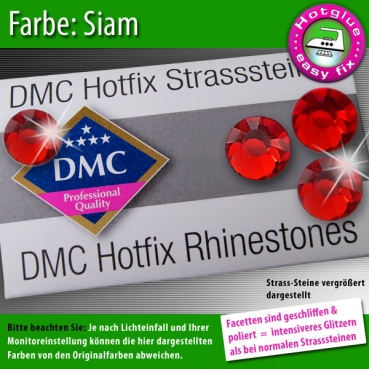 DMC Hotfix Strass-Steine SS16 Farbe Siam (Blutrot)
