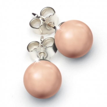 Sterling Silber Ohrrstecker gefertigt mit Swarovski® Crystal Pearls 8mm Rose Gold Pearl