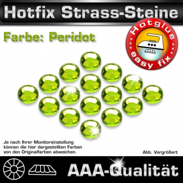 Hotfix Strass Steine, SS20, Hellgrün (Peridot), in AAA-Qualität