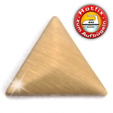 ShineStone Metall-Nieten Hotfix (Nailhead Dreieck), 6 mm Gold matt, in Premium-Qualität zum Aufbügeln