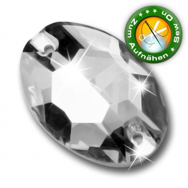 ShineStone DeLuxe Oval, 11x16 mm Crystal (Strass Steine zum Aufnähen)