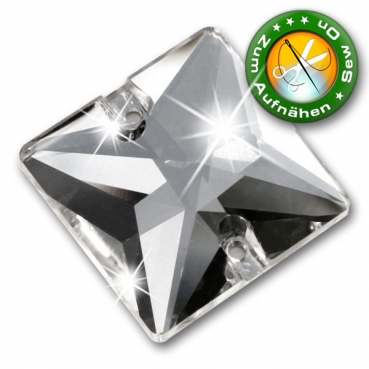 ShineStone DeLuxe Quadrat, 16 mm Crystal (Strass Steine zum Aufnähen)