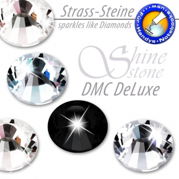 ShineStone DeLuxe - DMC Strass-Steine SS3 Farbe Schwarz (Jet) - KEIN Hotfix
