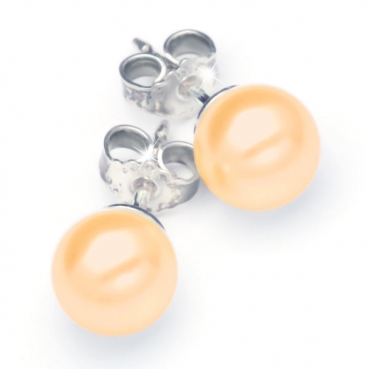 Sterling Silber Ohrrstecker gefertigt mit Swarovski® Crystal Pearls 8mm Gold Pearl