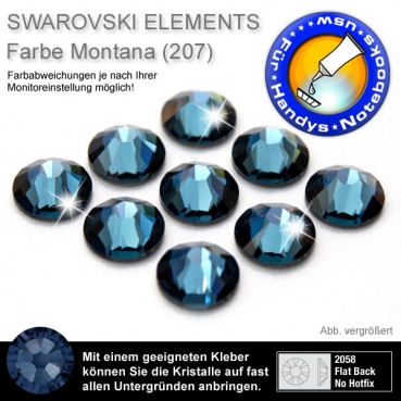 Swarovski® Kristalle 2058 KEIN Hotfix, SS10 Montana (Strass-Steine)