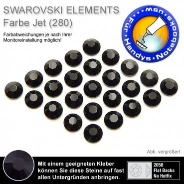 Swarovski® Kristalle 2058 KEIN Hotfix, SS5 Jet (Strass-Steine)