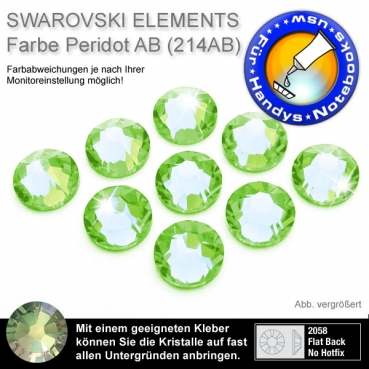 Swarovski® Kristalle 2058 KEIN Hotfix, SS5 Peridot AB (Strass-Steine)