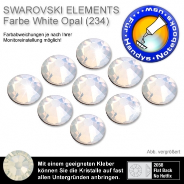 Swarovski® Kristalle 2058 KEIN Hotfix, SS5 White Opal (Strass-Steine)