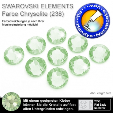 Swarovski 2058 XILION, SS7 Chrysolite Strasssteine zum Aufkleben
