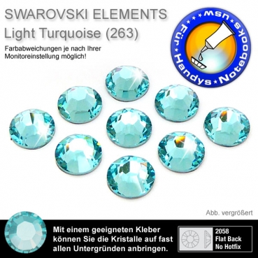 Swarovski® Kristalle 2058 KEIN Hotfix, SS9 Light Turquoise (Strass-Steine)