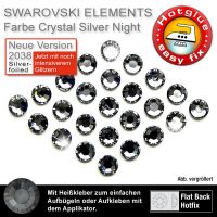 Swarovski® Kristalle 2078 XIRIUS Hotfix, SS16 Crystal Silver Night
