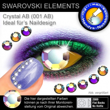 Swarovski Elements SS4 Crystal AB Strass-Steine zum Aufkleben