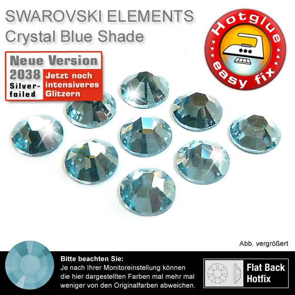Swarovski® Kristalle 2078 Hotfix, SS16 Crystal Blue Shade