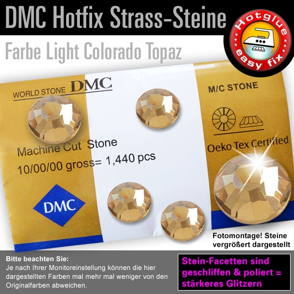 DMC Hotfix Strass-Steine SS20, Light Colorado Topaz