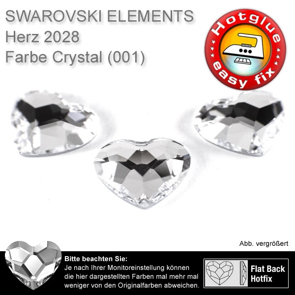 Swarovski® Kristalle 2808 Herz, Hotfix, 6mm Crystal