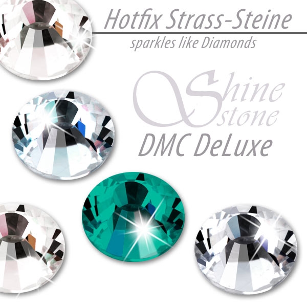 ShineStone DeLuxe Hotfix Strass-Steine SS16 Blue Zircon zum Aufbügeln
