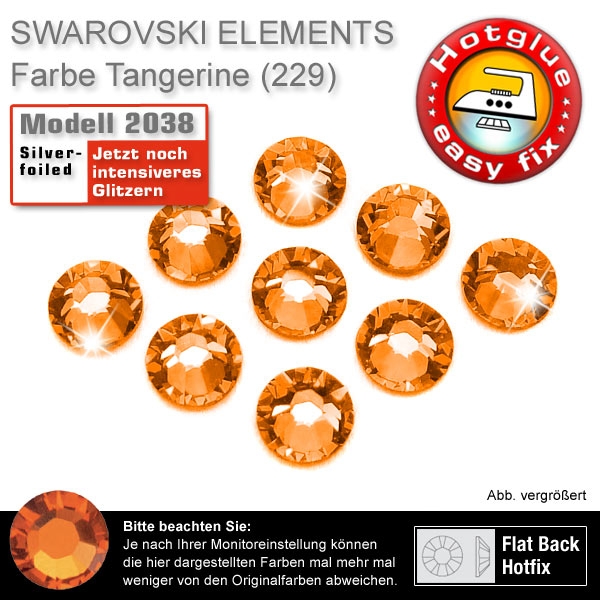 Swarovski 2038 Hotfix SS10 Tangerine Strasssteine zum Aufbügeln
