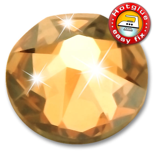 Swarovski® Kristalle 2078 XIRIUS Hotfix, SS12 Crystal Golden Shadow (Strass Steine zum Aufbügeln)