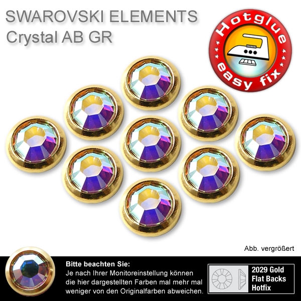 Swarovski® Kristalle 2039 Hotfix, SS16 Crystal AB GR - Inhalt 25 Stück