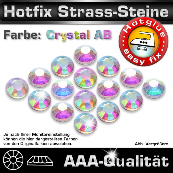 Hotfix Strass Steine, SS20, Kristall AB, AAA-Qualität