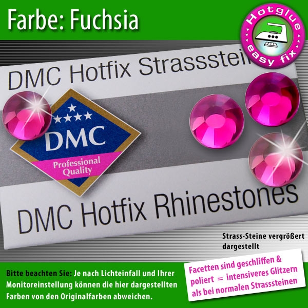 DMC Hotfix Strass-Steine SS6 Farbe Fuchsie