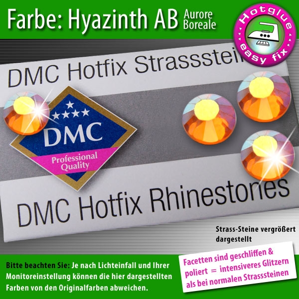 DMC Hotfix Strass-Steine SS6 Farbe Orange (Hyazinth) AB