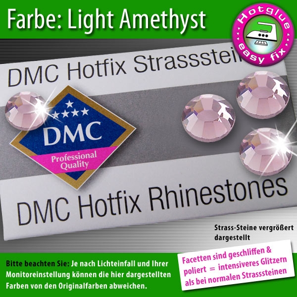 DMC Hotfix Strass-Steine SS16 Farbe Light Amethyst