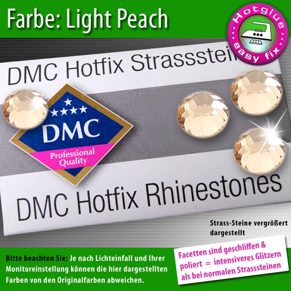 DMC Hotfix Strass-Steine SS16 Farbe Light Peach (Helles Pfirsich)