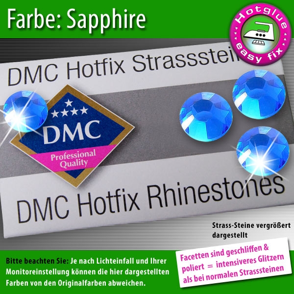 DMC Hotfix Strass-Steine SS16 Farbe Safir Blau