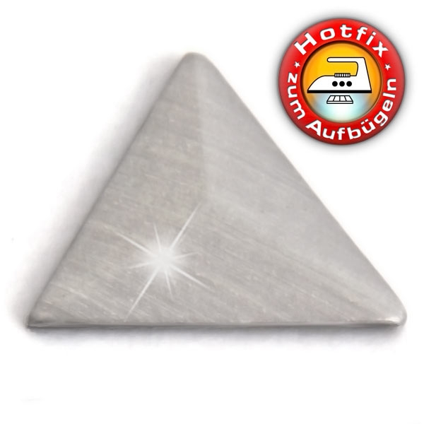 ShineStone Metall-Nieten Hotfix (Nailhead Dreieck), 10 mm Silber matt, in Premium-Qualität zum Aufbügeln
