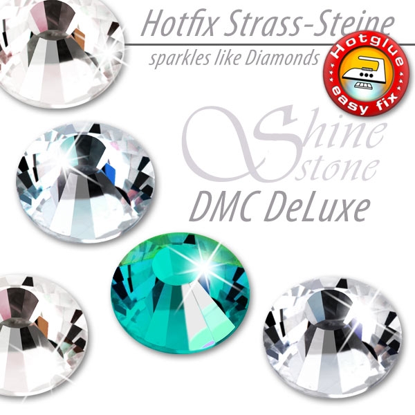 ShineStone DeLuxe Hotfix Strass-Steine SS20 Blue Zircon AB Strasssteine zum Aufbügeln