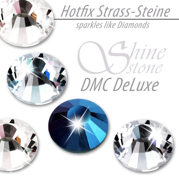 ShineStone DeLuxe Hotfix Strass-Steine SS10 Blau metallic zum Aufbügeln